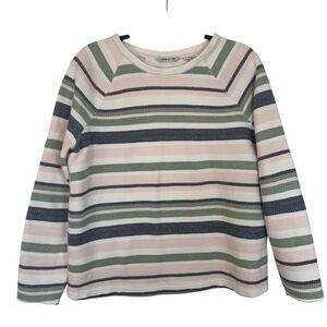 Orvis Women’s Multicolor Striped Medium 100% Cotton Sweatshirt
